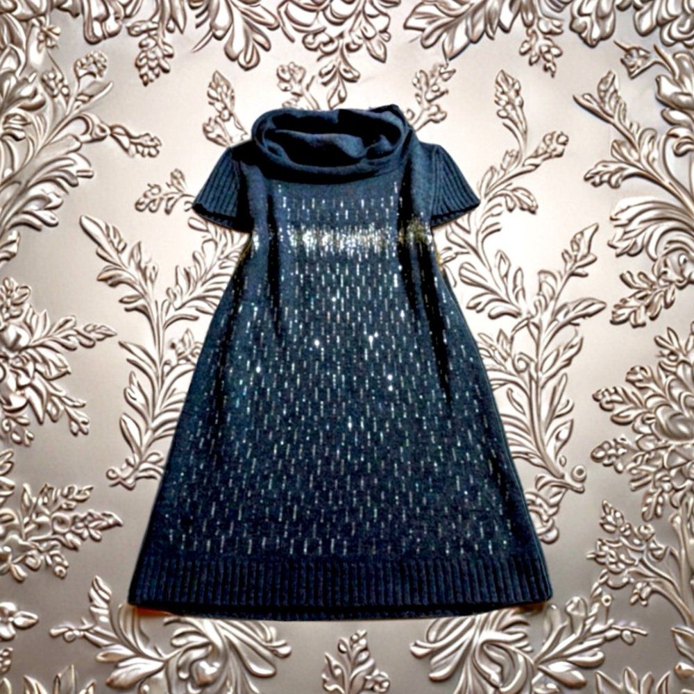 - Cute! Sparkly sweater dress high neck size small